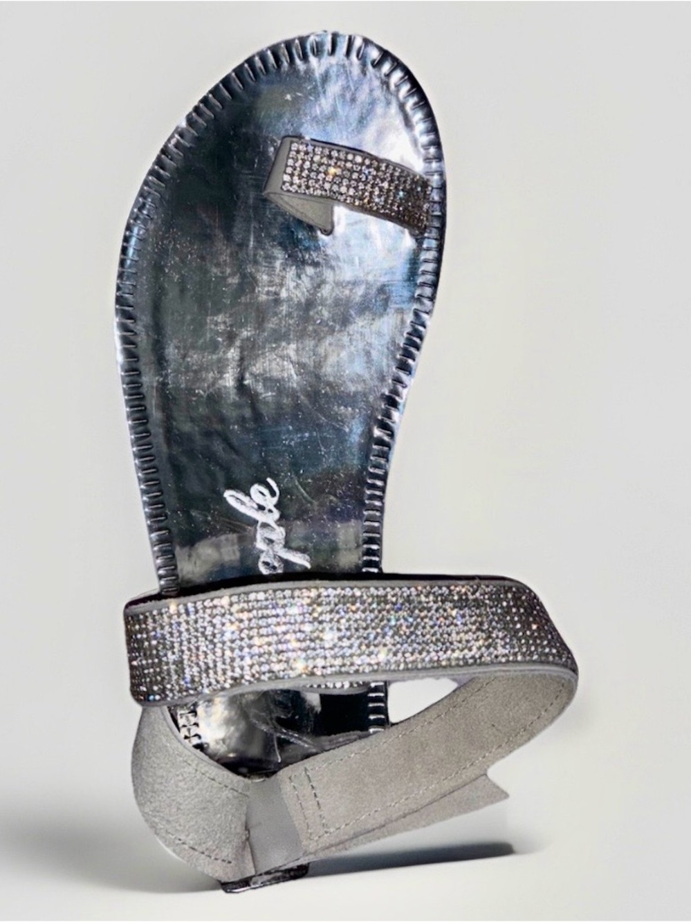Free People Sunset Cruise Silver Rhinestone Sandals - Picture 6 of 11